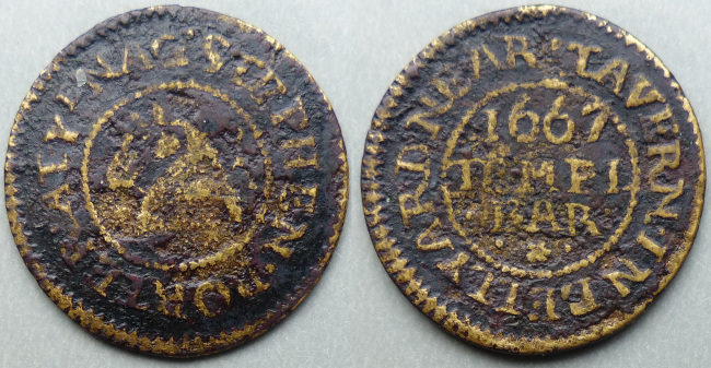 Bell Yard (Fleet Street), Stephen Porter 1667 halfpenny